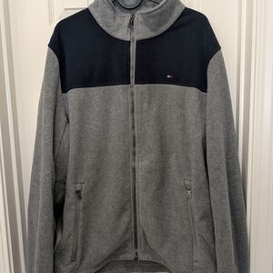 TOMMY HILFIGER POLAR FLEECE Full Zip JACKET GRAY NAVY Blue MEN's L